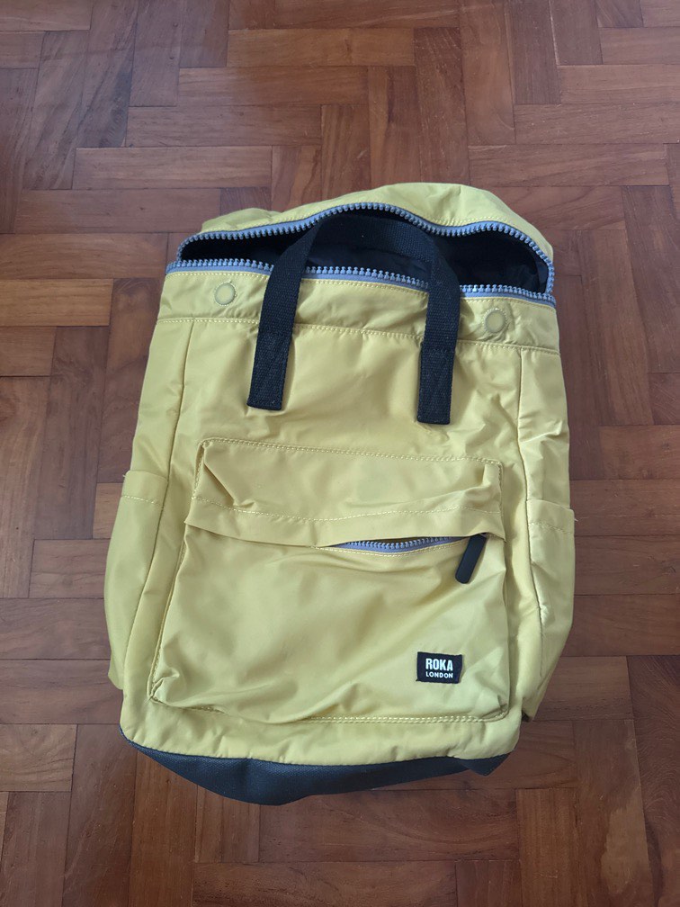 ROKA London yellow backpack, Women's Fashion, Bags & Wallets, Backpacks ...