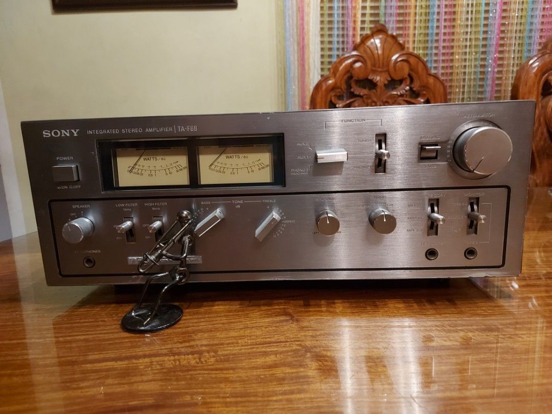 SONY TA-F6b high-end integrated Pre-main amplifier (Category: Soundbars, Speakers & Amplifiers) located in Antipolo. Submitted by motable.paul (Listing ID 1355338207, Image 1). Description: 👉restored STOCK circuit not modified unit, working condition, very nice vintage sounding amplifier, it can be use as a Pre-amplifier also or even power amplifier 👇sample demo test👇 https://youtu.be/-sR8cNEhMuM?feature=shared 👉all button & pot controll are 