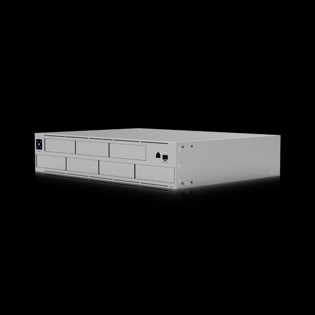 Ubiquiti Unifi UNAS Pro 2U rack-mount NAS with (7) 2.5/3.5" drive bays and 10Gbps performance designed for large-scale file storage and sharing •Model:UNAS-PRO63223291360131114