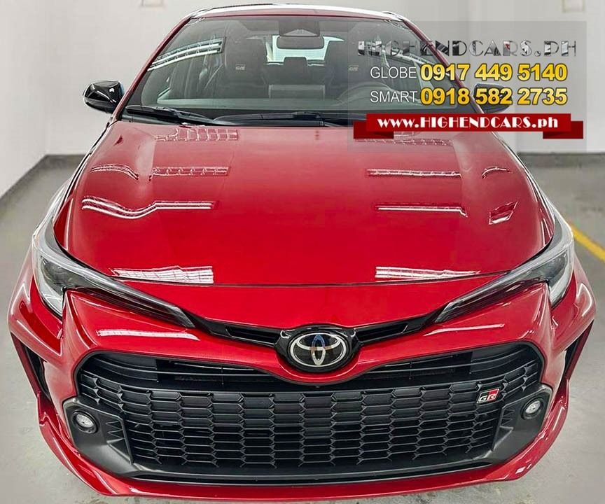 Toyota Corolla GR Sport Manual (Category: New Cars) located in Manila. Submitted by highendcars (Listing ID 1355596273, Image 1). Description: 2025 TOYOTA COROLLA GR SPORT CALL: 0917-449-5140 WWW.HIGHENDCARS.PH 1.6L Turbocharged 6-Speed Manual Transmission Open differentials GR-FOUR all-wheel drive GR sport-tuned suspension One rear strut brace Electric Power Steering 4-piston aluminum fixed-caliper disc brakes Brand New Ready Stock HIGHENDCARS.P