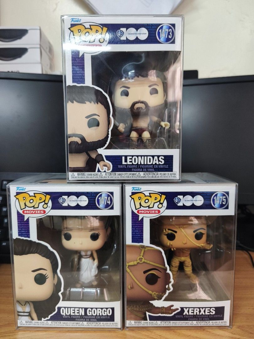 300 Movie Funko Pop (Category: Figurines & Statues) located in Malabon City. Submitted by nips1826 (Listing ID 1355474744, Image 1). Description: Set of 3 for 1000 add 100 for boss protector box condition 9-9.5/10 Malabon City Gcash/BDO shipping at buyers expense.