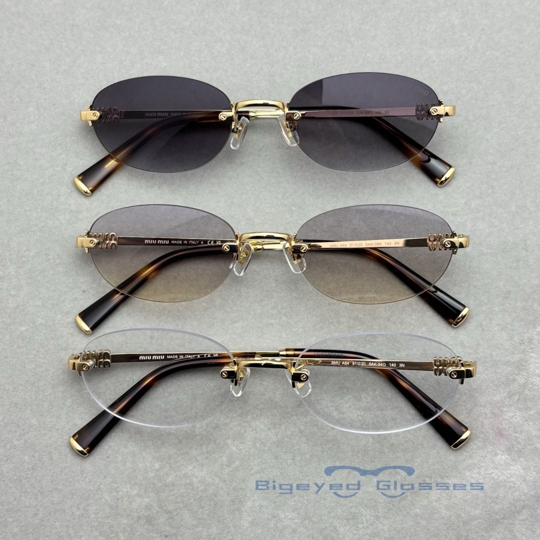 miu miu ブラック メガネ サーモントSMU 1OZ 54-17-140 miu 美品