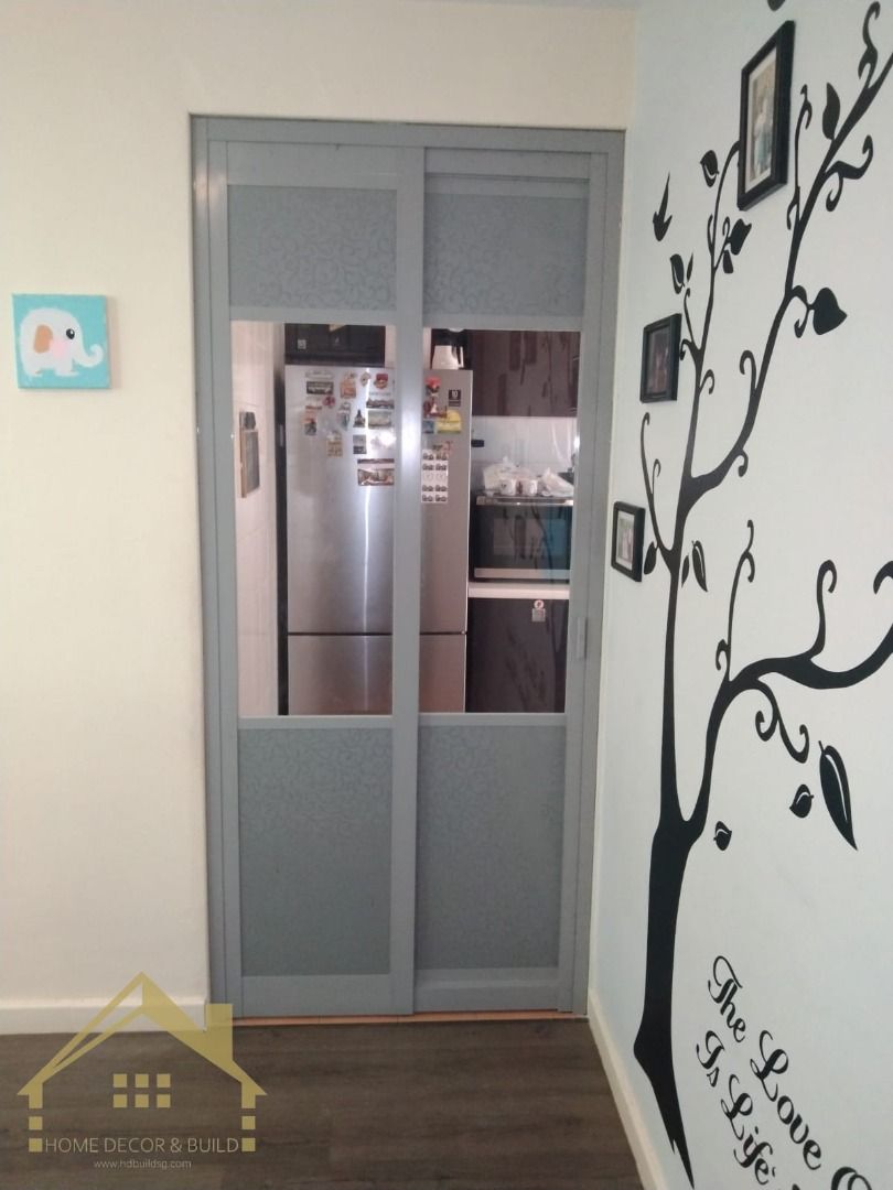 🔴 Aluminum Slide and Swing Glass Door Kitchen / Yard Door 🔴628630760005141124