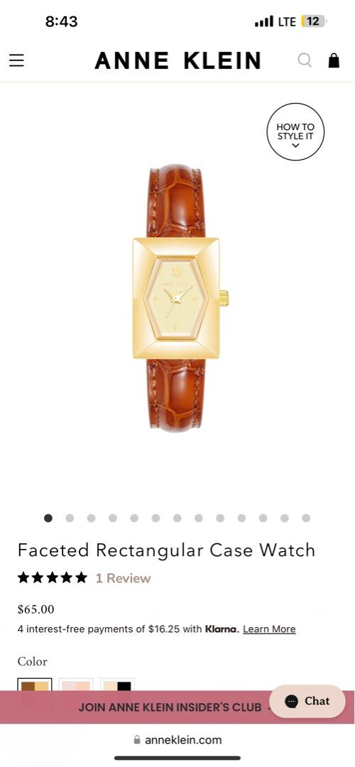 Anne klein faceted rectangular leather watch (Category: Women's Watches) located in Paranaque City. Submitted by obeawan (Listing ID 1355561477, Image 1). Description: Got this watch as a gift but not really my style. Worn two times only but still in almost new condition, no creasing on the leather, no scratches. Can show more photos to serious buyers. .