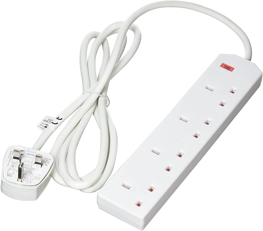 Heavy Duty Extension lead 4 Gang Way 2M,Power Adapter, Multi Socket ...
