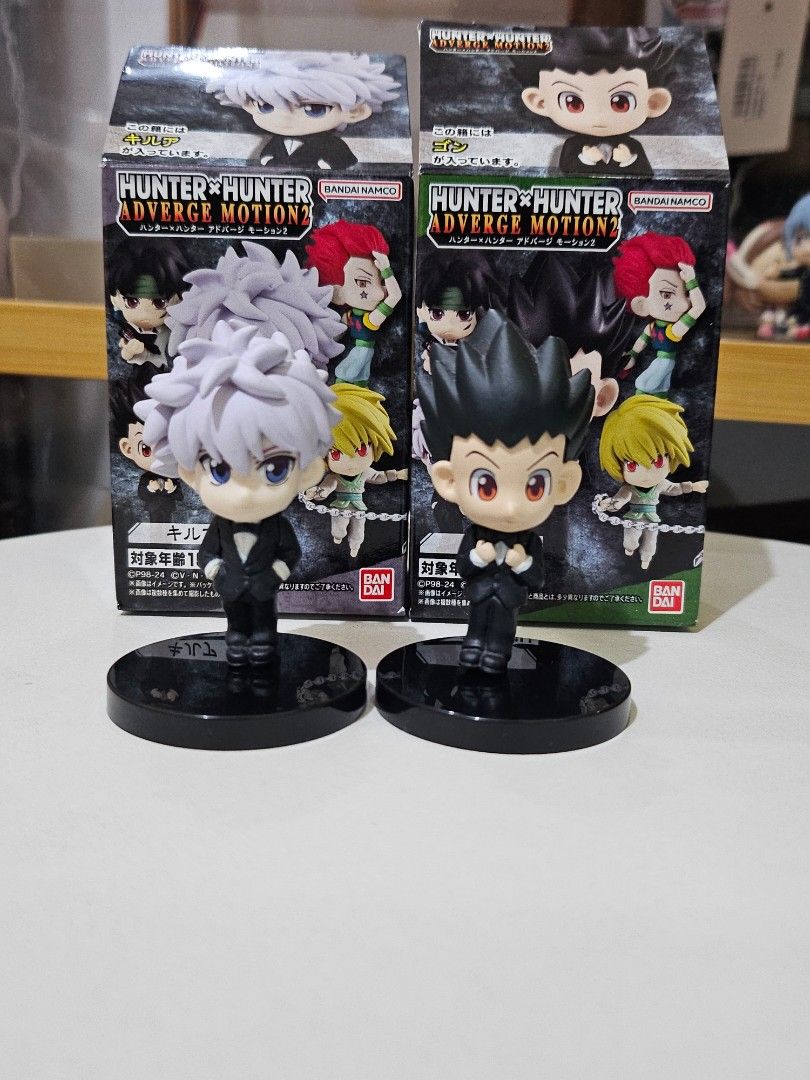 Hunter x Hunter Killua and Gon Figure (Category: Figurines & Statues) located in Bulacan. Submitted by _luffytaro (Listing ID 1355595938, Image 1). Description: back in box, sold as pair 📌 mop: gcash 📌 mod: j&t.