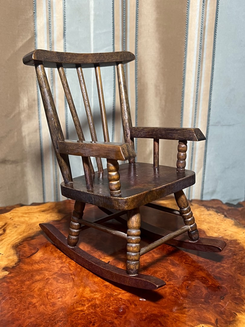 Mini Antique Rocking Chair Miniature Wooden Rocking Chair, Hobbies & Toys, Memorabilia ...