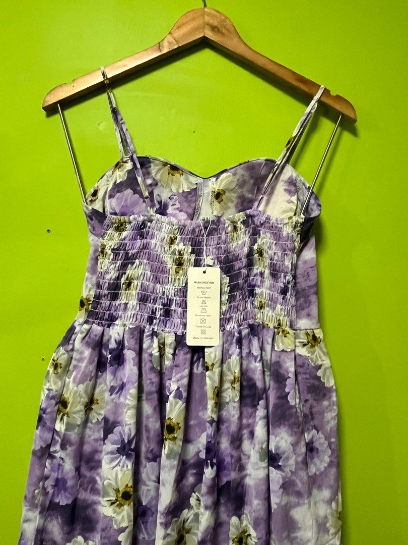 Purple Spaghetti Padded dress (Category: Dresses) located in Carmona. Submitted by boldbear.e4b354 (Listing ID 1355597668, Image 3). Description: Floral Padded Dress Brand new Free size up to large Smocked back Length: 48 inches Available also in blue green, yellow green and light brown color 📍location: TVR Carmona, Cavite 📌shipping: j&t/ lalamove 📌payment first + sf.