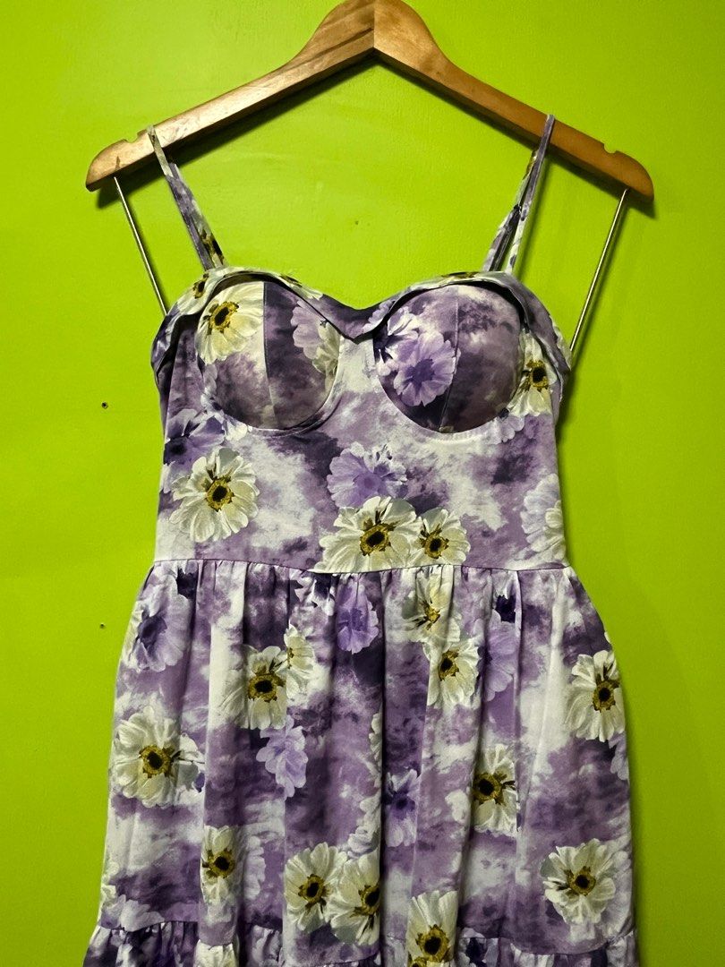 Purple Spaghetti Padded dress (Category: Dresses) located in Carmona. Submitted by boldbear.e4b354 (Listing ID 1355597668, Image 2). Description: Floral Padded Dress Brand new Free size up to large Smocked back Length: 48 inches Available also in blue green, yellow green and light brown color 📍location: TVR Carmona, Cavite 📌shipping: j&t/ lalamove 📌payment first + sf.