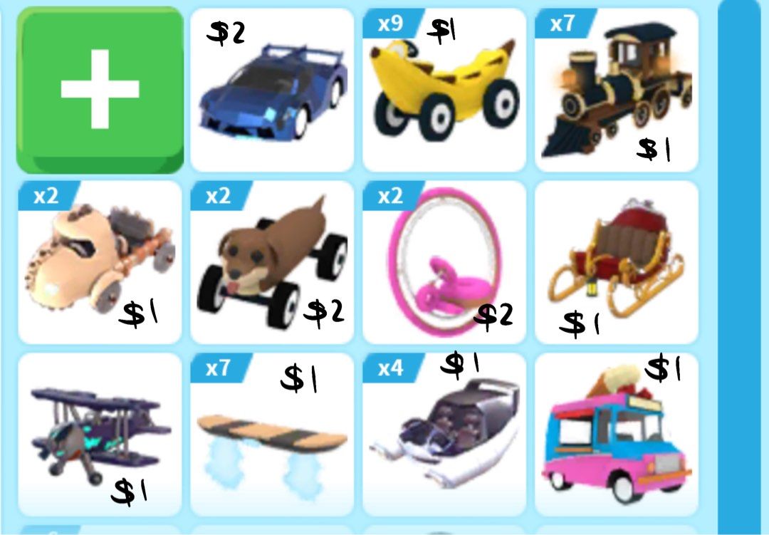 Roblox Adopt Me (Legendary) Vehicles, Video Gaming, Gaming Accessories ...