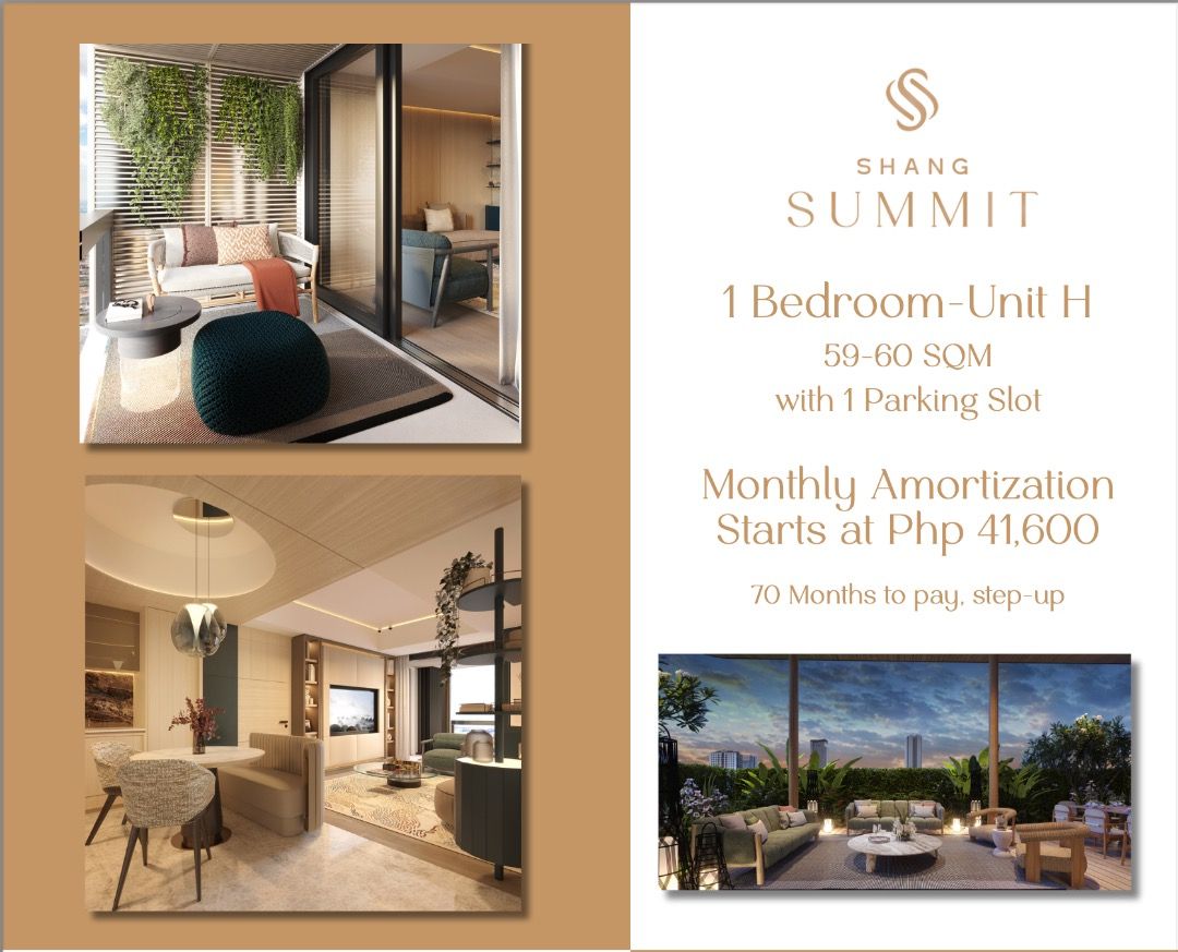 Shang Summit in Quezon City (Category: Apartments & Condos) located in Pasig City. Submitted by maraholgado (Listing ID 1355552278, Image 2). Description: Elevate Your Lifestyle at Shang Summit, QC Discover the pinnacle of luxury living at Shang Summit, where timeless elegance meets modern convenience. Nestled in the heart of Quezon City, this prestigious address offers exquisite residences designed for those who seek comfort, sophistication, and