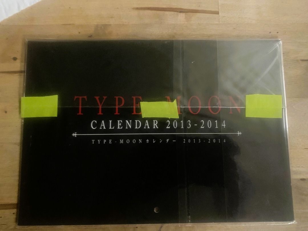 TYPE-MOON Calendar 2013-2014 (Category: Magazines) located in San Juan City. Submitted by nihsenn (Listing ID 1355540333, Image 3). Description: ※ This was a supplementary/freebie from a Comptiq Magazine that featured Type-Moon. ※ Was used for display in a dimlit room years ago. ※ Has some flaws but not noticeable as it was only hanged in a room. ※ Was resealed in plastic to protect it from environmental damage. GCash/Cash on meetup Lalamove/Grab