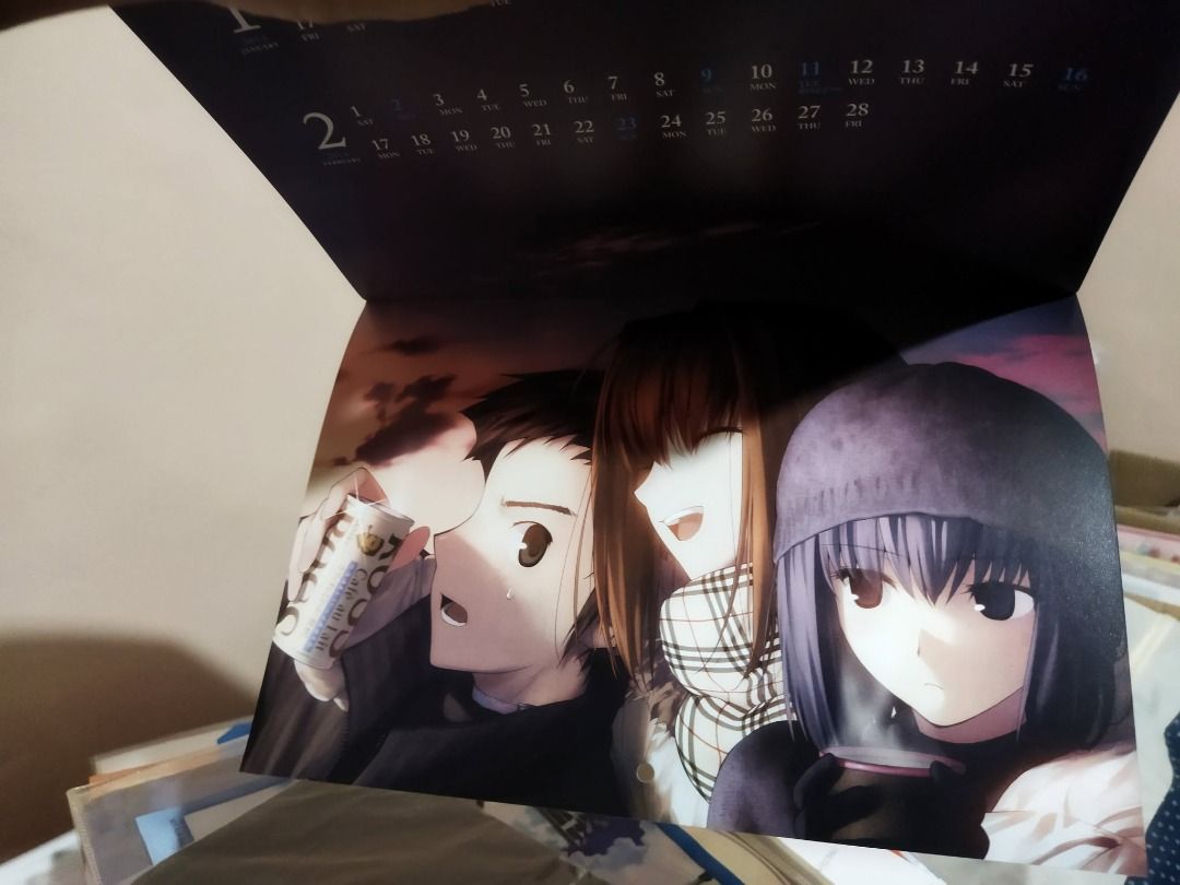 TYPE-MOON Calendar 2013-2014 (Category: Magazines) located in San Juan City. Submitted by nihsenn (Listing ID 1355540333, Image 1). Description: ※ This was a supplementary/freebie from a Comptiq Magazine that featured Type-Moon. ※ Was used for display in a dimlit room years ago. ※ Has some flaws but not noticeable as it was only hanged in a room. ※ Was resealed in plastic to protect it from environmental damage. GCash/Cash on meetup Lalamove/Grab