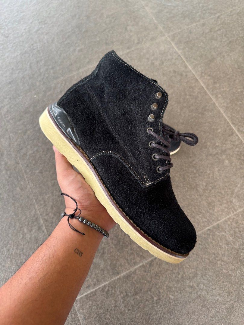 Visvim Virgil black suede boots (Category: Boots) located in Quezon City. Submitted by jawnzslayer (Listing ID 1355491010, Image 2). Description: visvim black virgil boots no box, pair only size 9 can fit 9.5 worn condition.