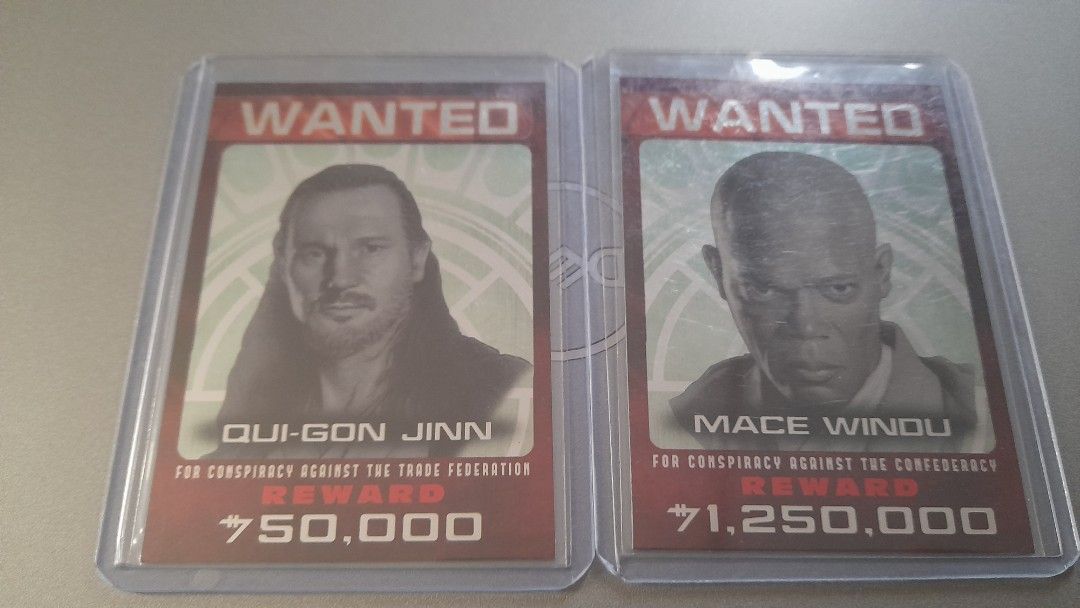 2015 Star Wars Chrome Perspectives Wanted: Jedi Hunt complete set (Category: Raw Singles) located in Cebu City. Submitted by past1982 (Listing ID 1350950068, Image 3). Description: 10 card complete set with sleeeves and top loader near mint to mint no issues.