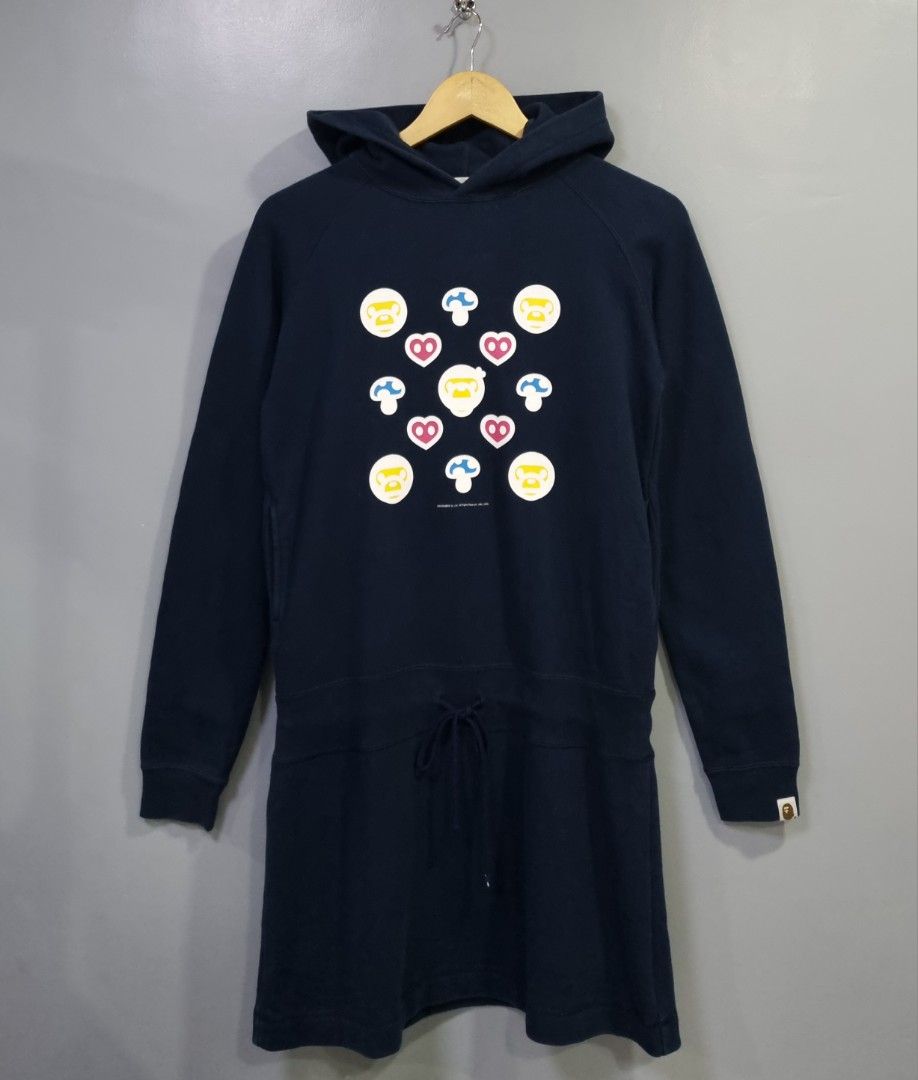 BAPE HOODIE DRESS (Category: Longsleeves) located in Baguio. Submitted by selectioncorner93 (Listing ID 1350956803, Image 1). Description: SMALL DIMES: (18.5W 35L).