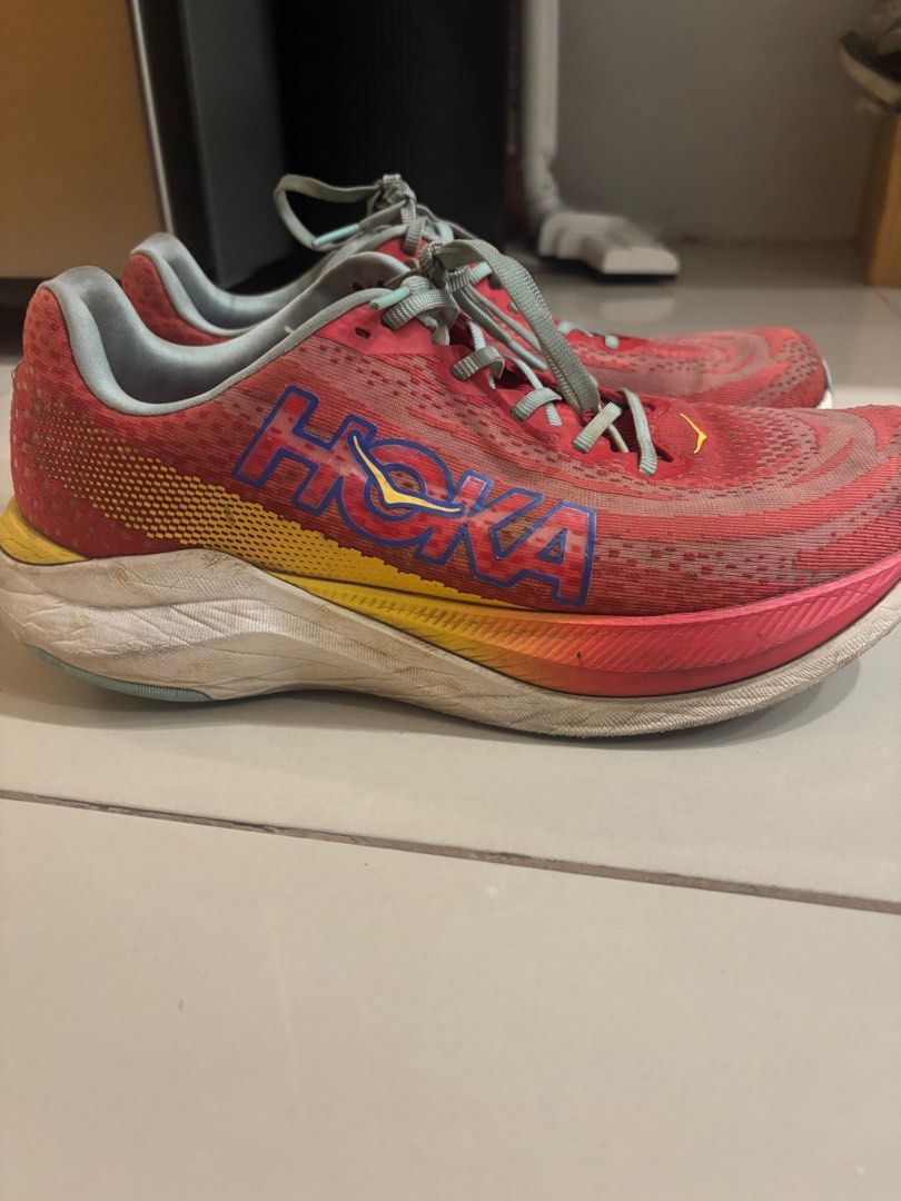 Hoka Mach X (Category: Sneakers) located in Pateros City. Submitted by aidsilog (Listing ID 1350995566, Image 2). Description: USED HOKA MACH X Still responsive Size 10.5 US (fits size 10 wide) NEGOTIABLE (highly) RFS: Got the Hoka Mach X 2 MOP: Gcash/BPI Loc: Katipunan/Pasig MOD: Lalamove.