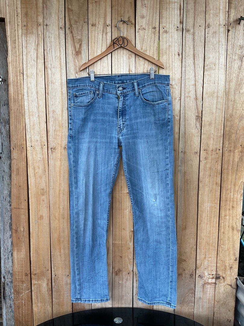 Levi's Slim Straight Leg Cut Jeans (Category: Jeans) located in Ozamiz City. Submitted by thriftfarer (Listing ID 1350898240, Image 1). Description: Levi's Slim Straight Leg Cut Jeans waist: 36 length: 42 thigh: 11 leg opening: 7.5 condition: 9.3/10 issue: minimal fraying lang sa may tuhod.