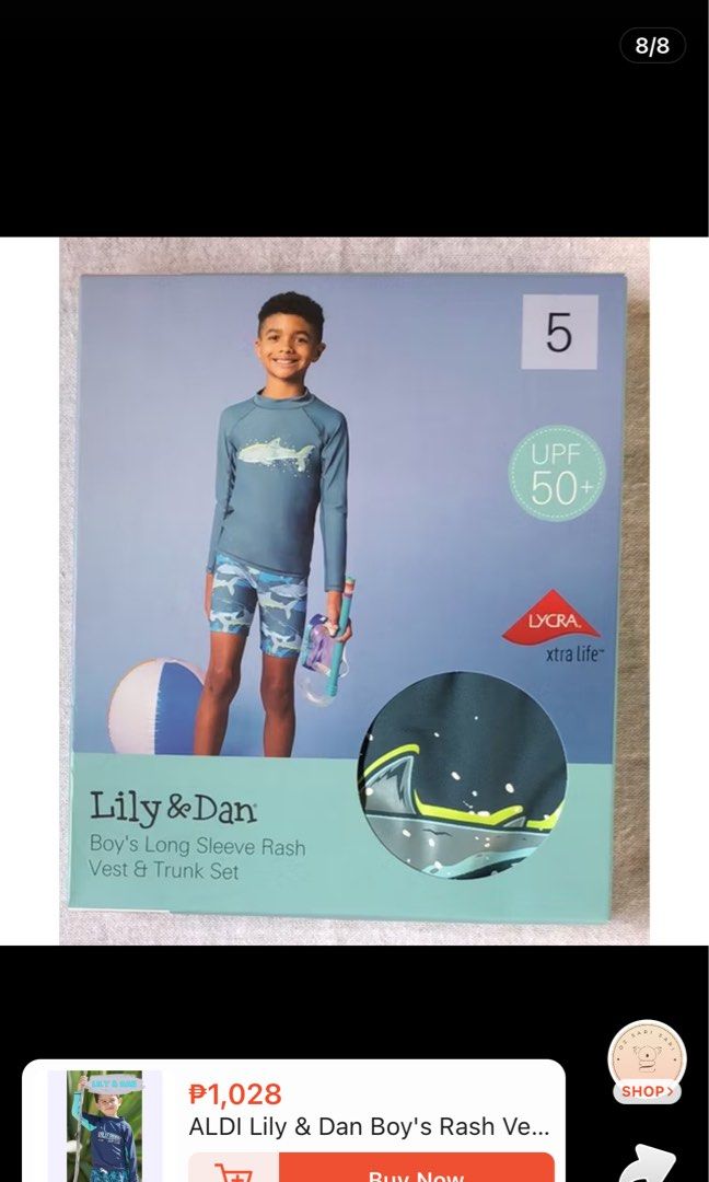 Lily and Dan Boys Rashguard Set (Category: Babies & Kids Fashion) located in Antipolo. Submitted by kthrynjd (Listing ID 1350926719, Image 3). Description: Used once Brand new condition Bought it for P1,200 Can fit 2-4 years old.