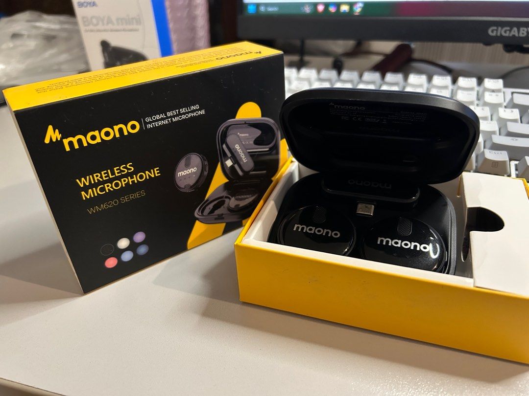 Maono WM620 Wireless Lav mic lavalier lapel microphone (Category: Microphones) located in Cavite. Submitted by biboyharanero (Listing ID 1350918149, Image 1). Description: Maono WM620 Wireless Lav mic lavalier lapel microphone Retailing for 2,500 PHP Selling for 2,000 negotiable Very lightly used Incomplete box kasi I will keep its magnets. You may buy a replacement online. Buyers shoulder SF .