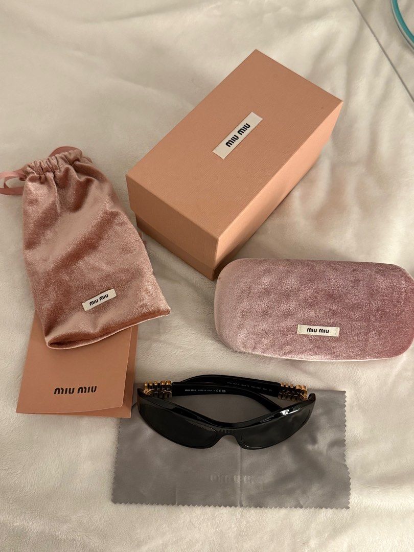 Miu Miu Shades (Category: Luxury Bags & Wallets) located in Malolos. Submitted by zai_g (Listing ID 1351040559, Image 1). Description: Inclusions: ✅ Box ✅ Dust Bag ✅ Authenticity Card RTS: Need to upgrade ☺️ .