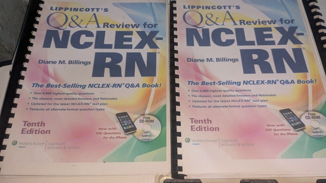 ALL FOR 500 NCLEX-RN BOOKS BUNDLE (Category: Textbooks) located in Manila. Submitted by xx_athena_ (Listing ID 1350956749, Image 3). Description: Lippincott's Q&A Review for NCLEX-RN 10th Edition Prioritization, Delegation & Management of Care for the NCLEX-RN Exam Must haves if you’re going to take the NCLEX exam or even in prepation for the NLE. No highlights, clear print and clean pages. Take all for 800PHP RFS: Declutter. Di ginamit nung sist