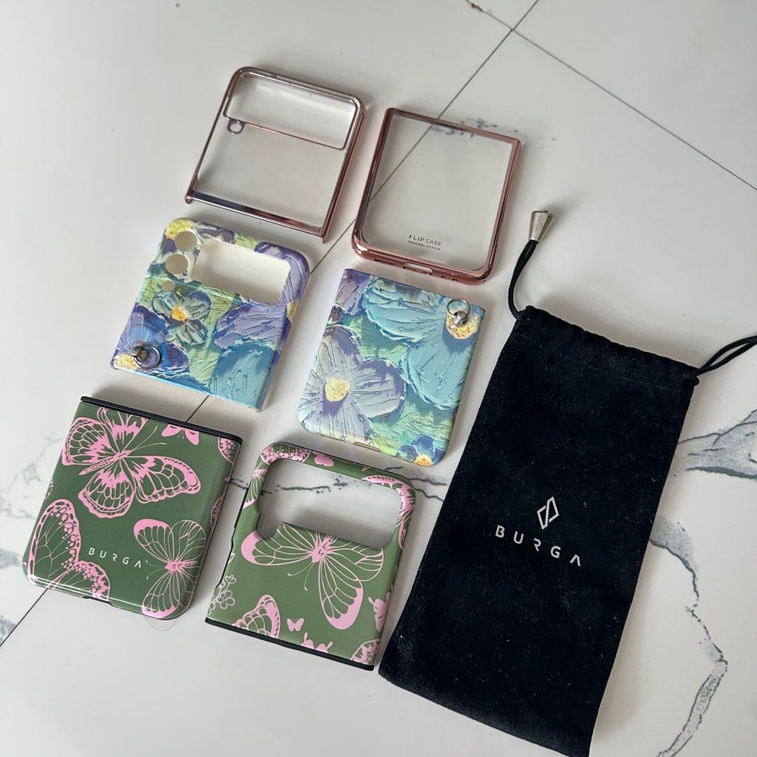ORIGINAL BURGA SAMSUNG FLIP 3 CASE (Category: Cases & Sleeves) located in Mandaluyong City. Submitted by _monamourph (Listing ID 1350938157, Image 1). Description: Take all for 1,350 only!!! Everything is in excellent condition ❤️ Burga case worth 3,000 but I’m only selling for 1,350 for 3 na. Super ganda ng fitting and protected talaga ang unit.