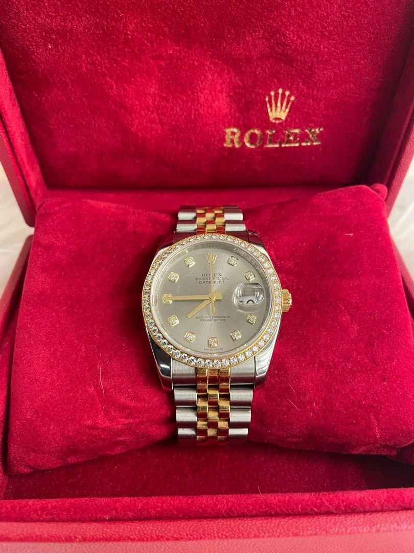 Original Rolex 36mm Super Jubillee Bracelet (Category: Luxury Watches) located in Paranaque City. Submitted by glenjonluxuryfinds2 (Listing ID 1350972807, Image 1). Description: All original diamonds from rolex nclusibg the bezel with box .