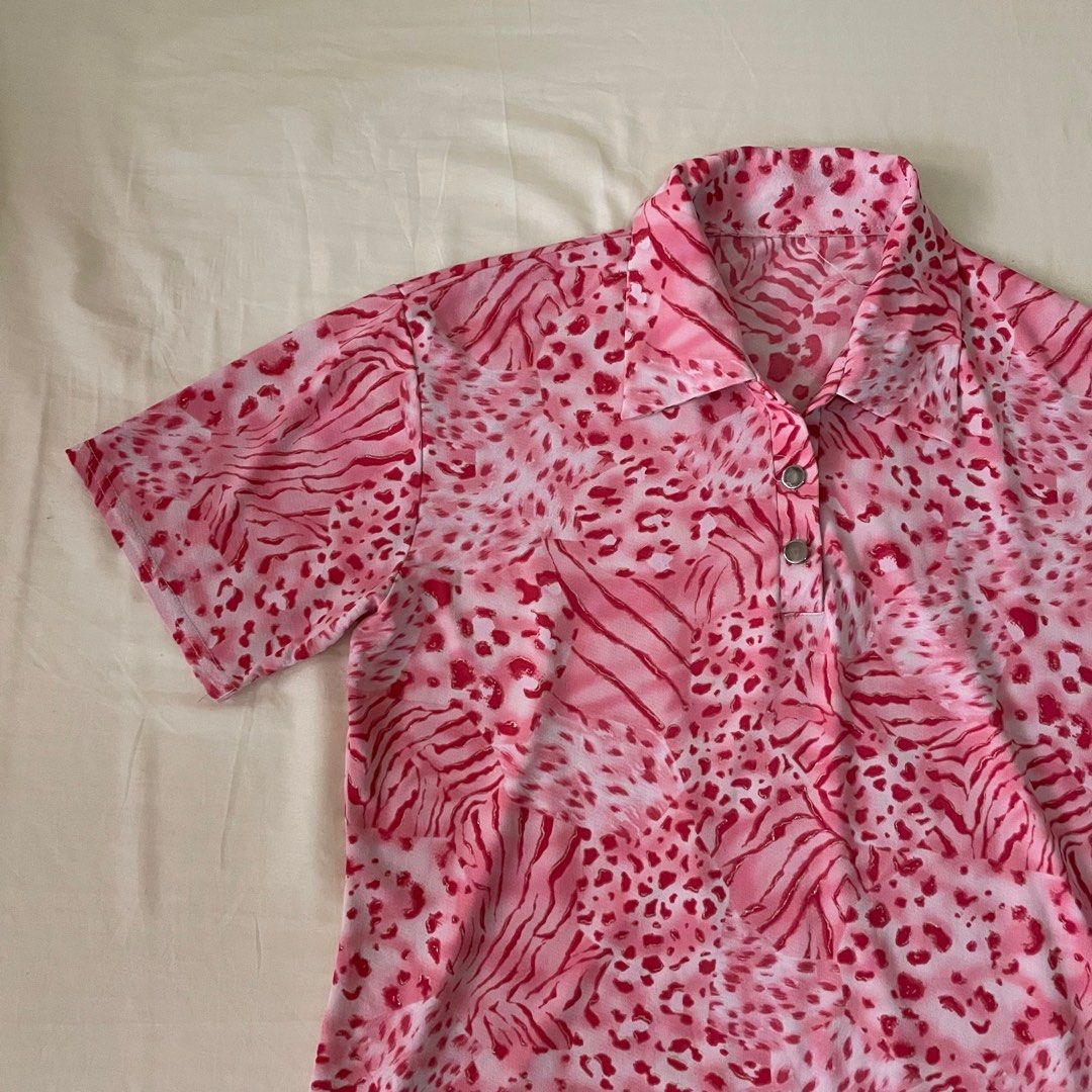 Pink Leopard Vintage Polo Shirt (Category: Tshirts & Polo Shirts ) located in Mandaluyong City. Submitted by mikeylestrange (Listing ID 1350963035, Image 1). Description: Firs S-M.