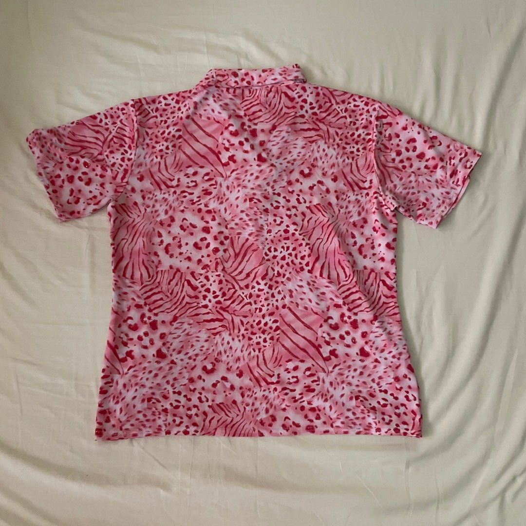 Pink Leopard Vintage Polo Shirt (Category: Tshirts & Polo Shirts ) located in Mandaluyong City. Submitted by mikeylestrange (Listing ID 1350963035, Image 2). Description: Firs S-M.