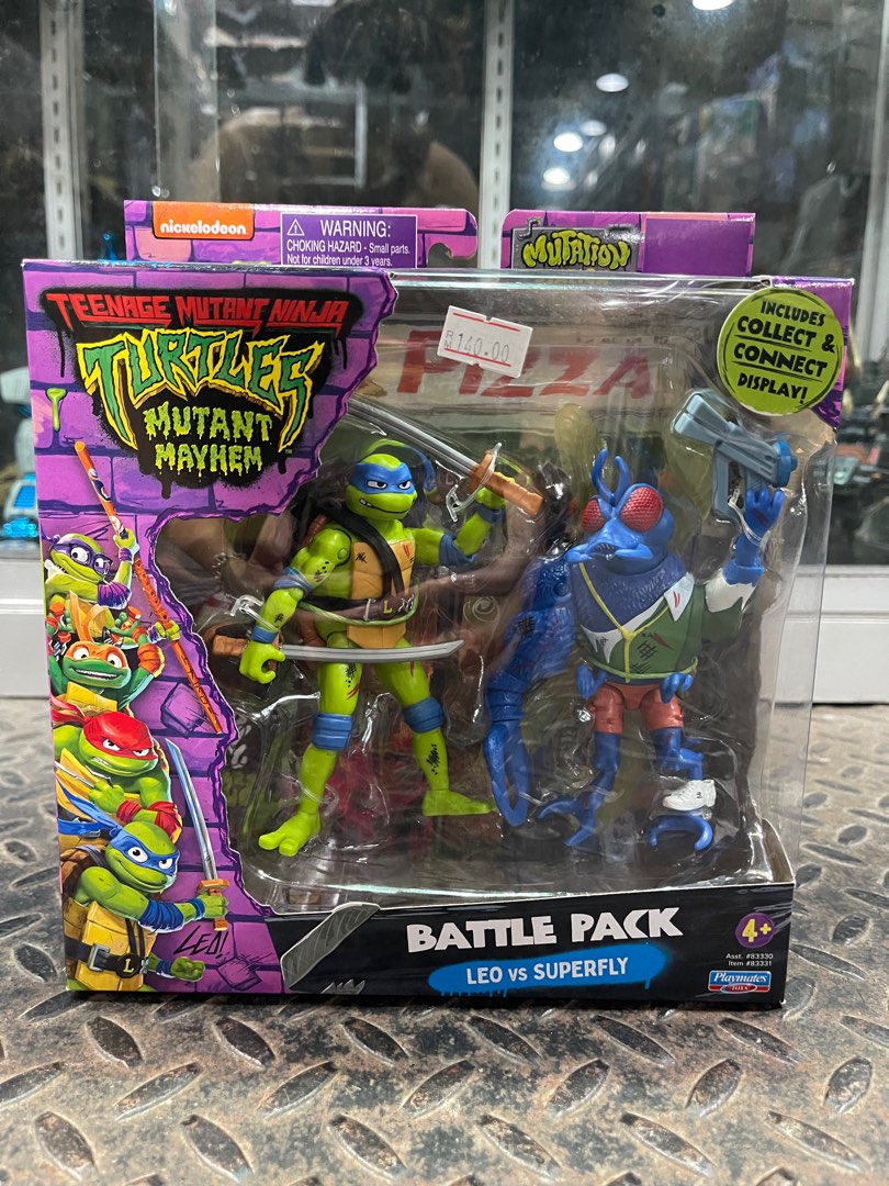 Playmates TMNT Teenage Mutant Ninja Turtles Battle Pack Leo Vs Superfly ...