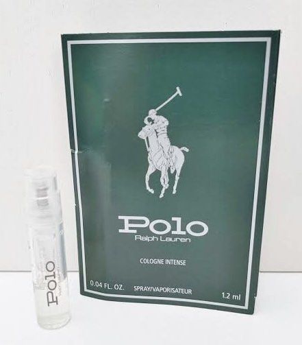 Polo Cologne Intense by Ralph Lauren Mini (1.2 ml) (Category: Fragrance & Deodorants) located in Quezon City. Submitted by chiuxchan (Listing ID 1351003997, Image 1). Description: Polo Cologne Intense by Ralph Lauren -800 -BRAND NEW and AUTHENTIC -Size: 1.2 ml -How to Use: Spray generously onto the pulse points of your body (e.g., neck, chest, wrists, ankles). -An intense eau de parfum for men, with notes of basil, mint, grapefruit (top), clary s