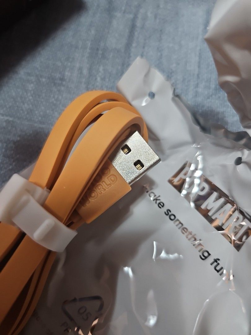 Pop Mart [tan/brown] Dimoo USB to Type C cable (Category: Chargers & Cables) located in Las Pinas. Submitted by gl3nndita (Listing ID 1350943177, Image 3). Description: Pop Mart Original USB to Type C cable Dimoo No One's Gonna Sleep Tonight series Character: Deer Colorway: tan cord, brown face character Complete: box opened from top, product leaflet, open / unsealed foil.