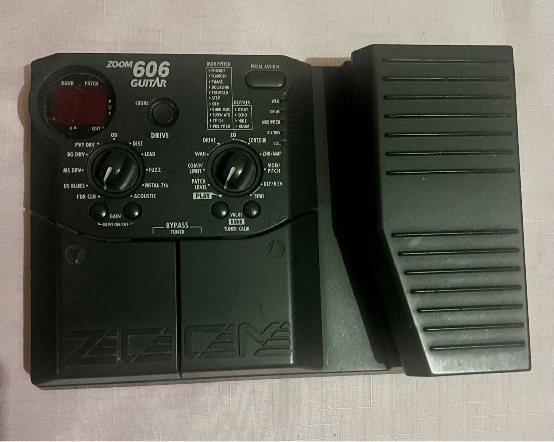Zoom 606 Guitar Multi Effects Pedal (Category: Musical Instruments) located in Makati City. Submitted by alienplanks (Listing ID 1351065677, Image 2). Description: For Sale: Zoom 606 Guitar Multi Effects Pedal for 2.5k A very nostalgic multi effects unit from the early 2000s. Unit only. 100% functioning . No issues. ***screen looks busted in the photo because Carousell is auto-adjusting the hues & saturation. It works and still has plastic protec