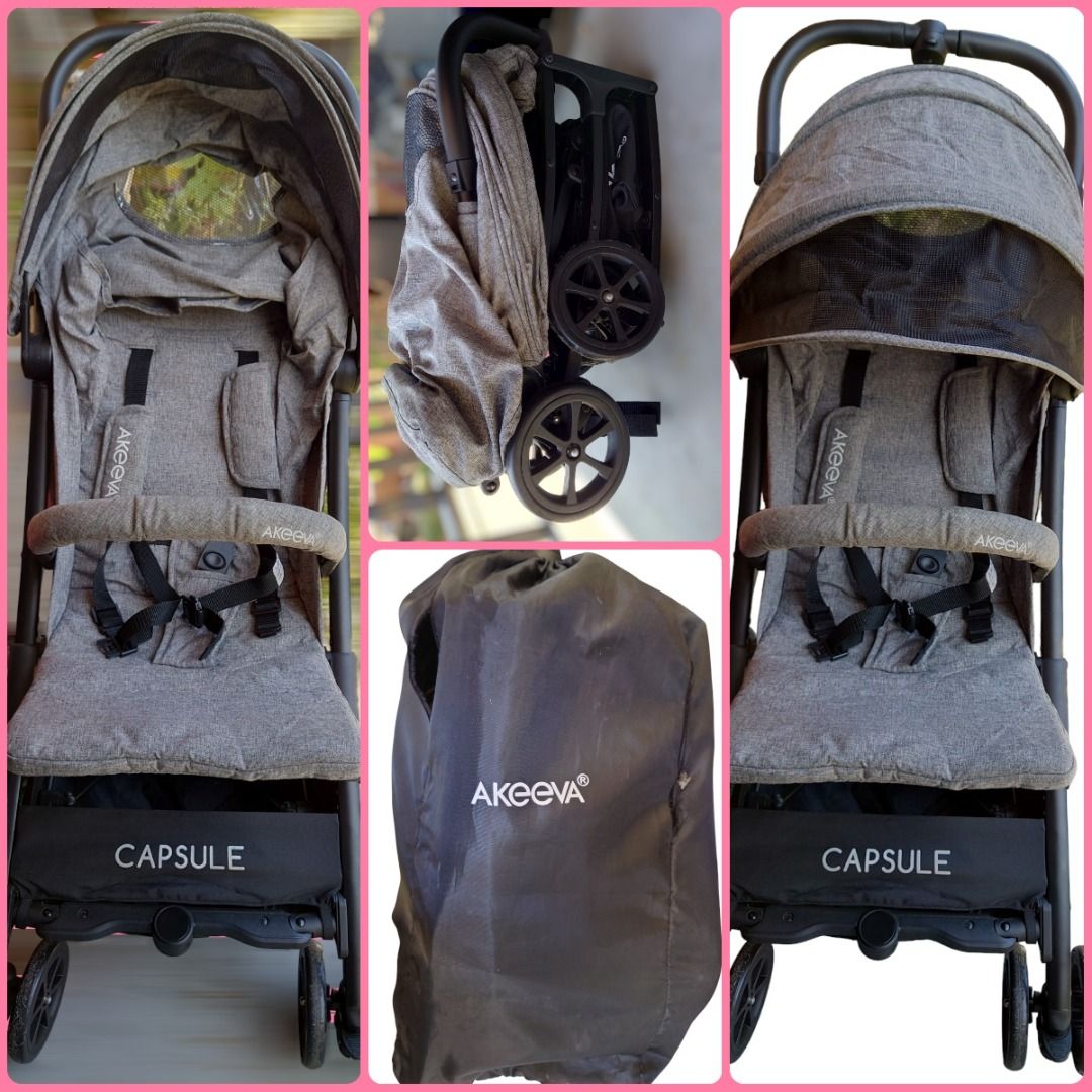 Akeeva Capsule Stroller (Category: Strollers) located in Manila. Submitted by josebcjr (Listing ID 1351177842, Image 1). Description: Akeeva Capsule P5000 - original price is P7999 - 8/10 ang stroller - may konting punit lang ang lagayan na bag pero it doesn't affect the stroller's performance Location: Pinagbuhatan, Pasig City SF c/o buyer.
