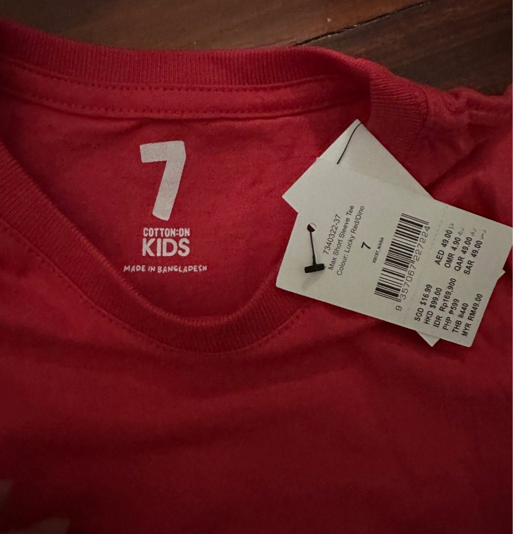 Cotton On Boys Short Sleeve Tee (Category: Babies & Kids Fashion) located in San Juan City. Submitted by gentleturtle.f9f7df (Listing ID 1351250232, Image 2). Description: Cotton On Kids Short Sleeve Tee Lucky Red Dino Brand new with Tag Fits 7 yo. .