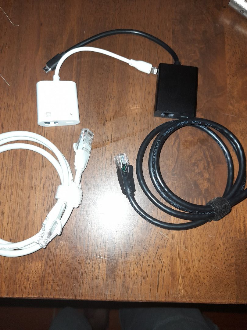 Ethernet Adapters (Category: Cables & Adaptors) located in Las Pinas. Submitted by ninodpmas (Listing ID 1351239874, Image 1). Description: Black Ethernet Adapter Micro-USB to RJ45 LAN Port + Micro-USB Charging Port White Ethernet Adapter Lightning to RJ45 LAN Port + Lightning Charging Port.
