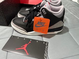 [For Trade or Sale ONLY]  Nike Air Jordan 3 Retro Black Cement, Size:  7 Mens US, Authentic, BNDS, bought from Nike App.  Trade ONLY to BNDS Puma Forever Run Nitro 2 in Grey Colorway 7 M or Asics Novablast 5 