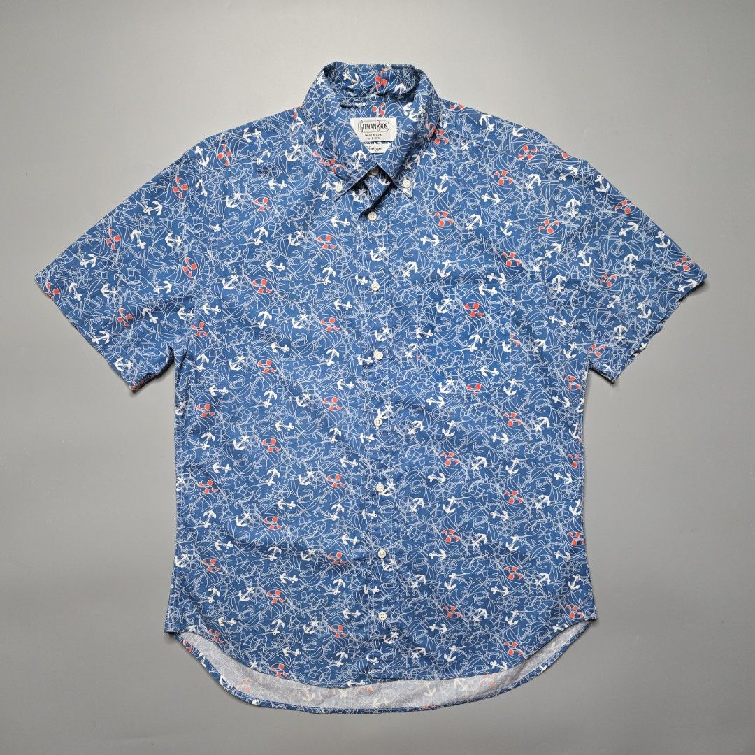 Gitman Bros Vintage -Anchors Nautical Printed Shirt (Category: Formal Shirts) located in Malabon City. Submitted by buynflex (Listing ID 1351192071, Image 1). Description: Gitman Bros Vintage -Anchors Nautical Printed Shirt Size Medium Measurements: W 22 x L 29.