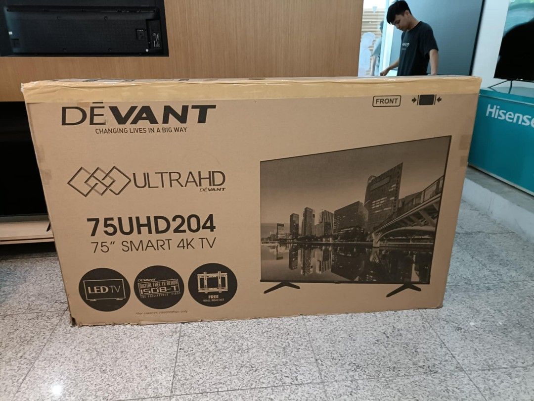 Hisense and devant brandnew tv (Category: TV) located in Manila. Submitted by ash.brielle (Listing ID 1351214159, Image 1). Description: ➡️ DEVANT & HISENSE SMART TV ➡️ WITH WALL BRACKET ✅ ➡ WITH WARRANTY RECEIPT ➡️ BRANDNEW ✅ ➡️ w/ WARRANTY PARTS & SERVICE ( Home service ) ➡️ 7 DAYS REPLACEMENT ( Factory defect ) ➡️ Mode of payment ➡️ CASH PAYMENT/ GCASH / BANK TRANSFER ✅ ➡️ WE OFFER CASH ON DELIVERY ‼️ ✅SAME DAY DELIVERY ➡️ PM ME FOR MORE DETAI