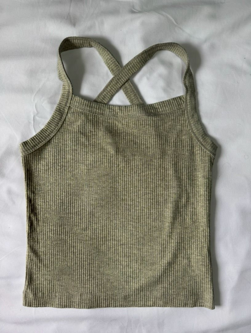 Just G Sparkly Cross Back Tank Top (Category: Sleeveless) located in Cainta. Submitted by pt______ (Listing ID 1351089483, Image 2). Description: BNWT Gray sparkly Cross back top, perfect for everyday casual look. Full-length, dm me for more when worn photos :).