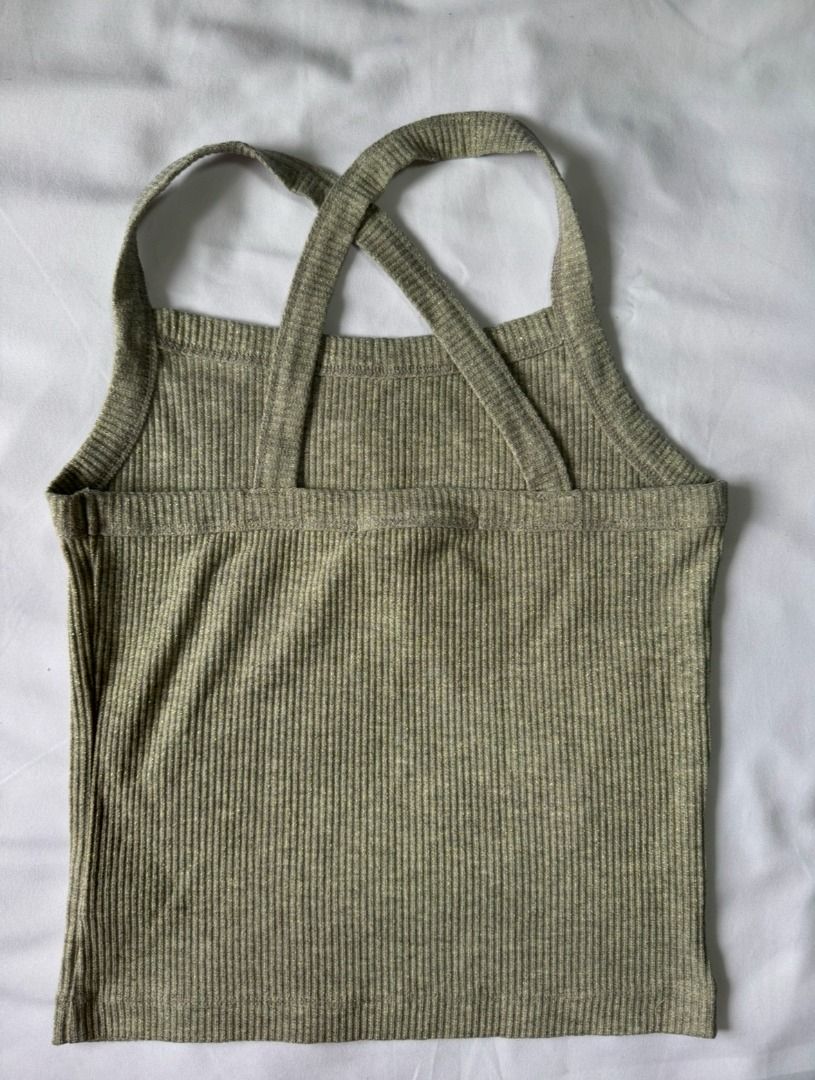 Just G Sparkly Cross Back Tank Top (Category: Sleeveless) located in Cainta. Submitted by pt______ (Listing ID 1351089483, Image 3). Description: BNWT Gray sparkly Cross back top, perfect for everyday casual look. Full-length, dm me for more when worn photos :).