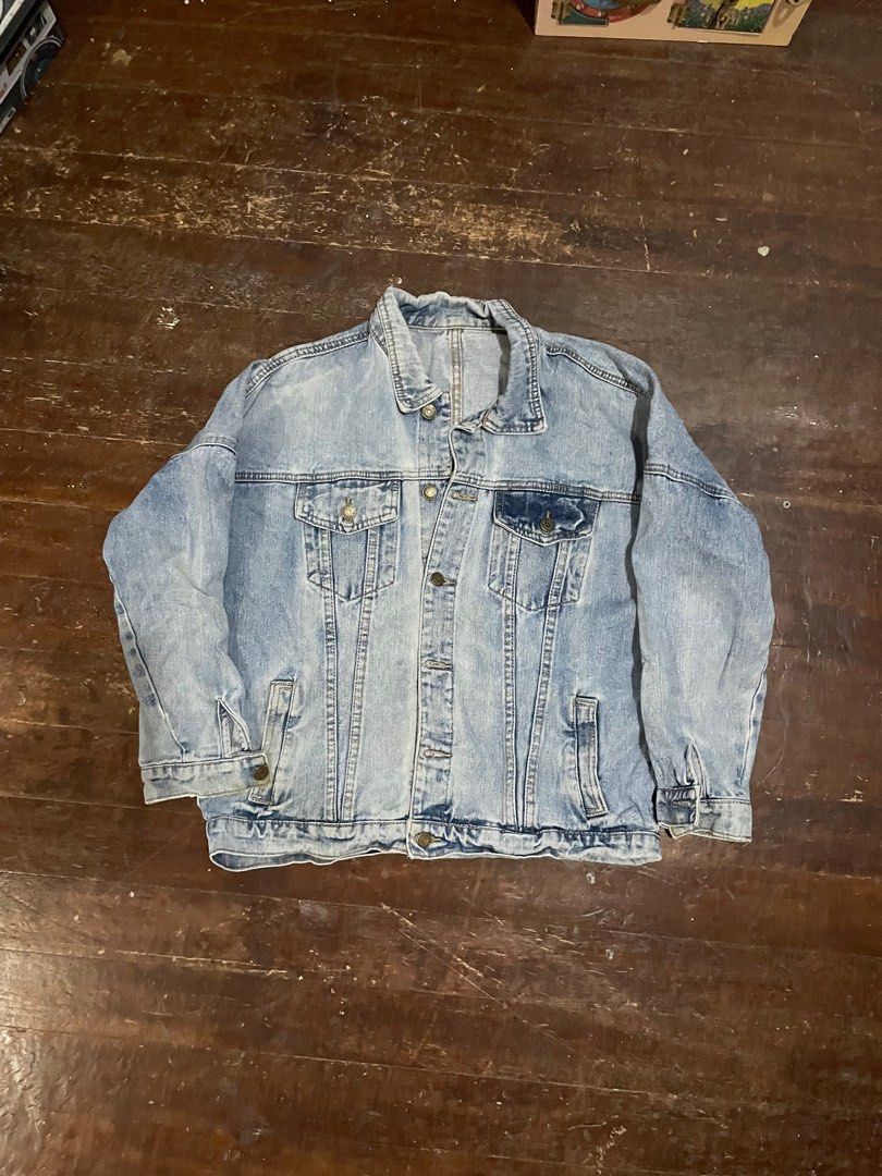 Random Denim Jackets (Category: Coats, Jackets and Outerwear) located in Las Pinas. Submitted by abramjared (Listing ID 1351191492, Image 3). Description: first pic cropped heavy distressing 20x21 second pic boxy fit 28x24.