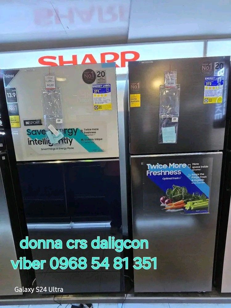 Samsung 2 door ref (Category: Refrigerators and Freezers) located in Quezon City. Submitted by daligcon19 (Listing ID 1351179128, Image 2). Description: ❄️ COMPLETE LIST OF SAMSUNG TWO DOOR INVERTER REFRIGERATOR NO FROST ❄️ RT20FARVDSA 7.4- 16,900 RT22M4033UT 8.4 - 19,500 RT25FARBDUT 9.1 - 20,000 RT31CG5424S9 10.8 - 20,900 INOX RT31CB564422 10.8 - 29,500 Bespoke Smarthing Clean Black RT31CB56448C 10.8 - 24,500 Bespoke White Pink RT35CG5444S9 12.3