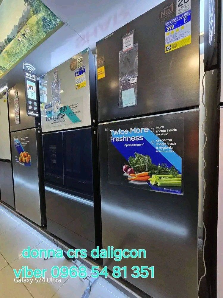Samsung 2 door ref (Category: Refrigerators and Freezers) located in Quezon City. Submitted by daligcon19 (Listing ID 1351179128, Image 1). Description: ❄️ COMPLETE LIST OF SAMSUNG TWO DOOR INVERTER REFRIGERATOR NO FROST ❄️ RT20FARVDSA 7.4- 16,900 RT22M4033UT 8.4 - 19,500 RT25FARBDUT 9.1 - 20,000 RT31CG5424S9 10.8 - 20,900 INOX RT31CB564422 10.8 - 29,500 Bespoke Smarthing Clean Black RT31CB56448C 10.8 - 24,500 Bespoke White Pink RT35CG5444S9 12.3