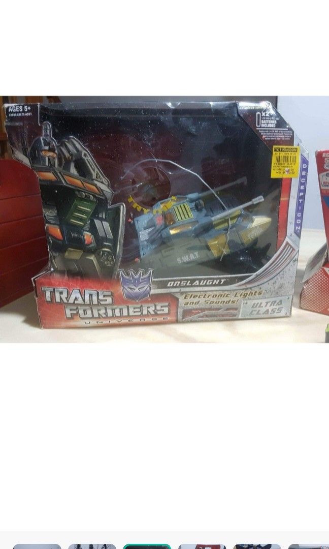 Transformers Onslaught (Collector's Item) (Category: Action & Battle Toys) located in Antipolo. Submitted by grimmpool28 (Listing ID 1351175874, Image 2). Description: Transformers (COLLECTOR'S ITEM) Onslaught (with box and working electronics) For only 1499 with Freebies Antipolo loc.