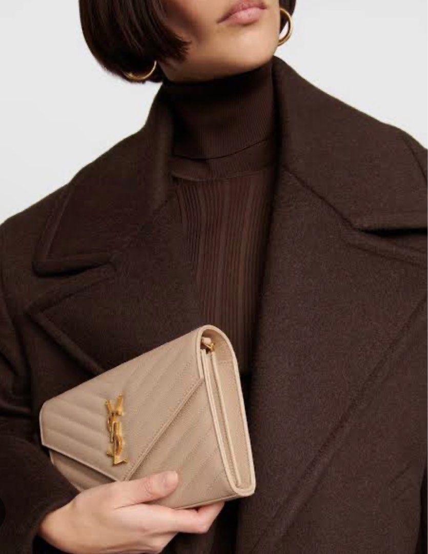 YSL Beige Sling Bag (Category: Luxury Bags & Wallets) located in Cavite. Submitted by ymer09 (Listing ID 1351085616, Image 2). Description: like new, Japan Source Payment First meet up around Tanza Cavite J&T lalamove + sf MOP- BDO and palawan .