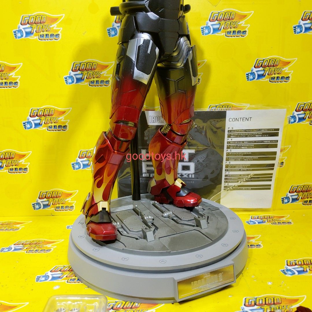 中古無盒 HOTTOYS DIECAST 1/6 12吋 MMS272-D08 IRON MAN 3 MARK XXII HOT ROD 鐵甲 ...