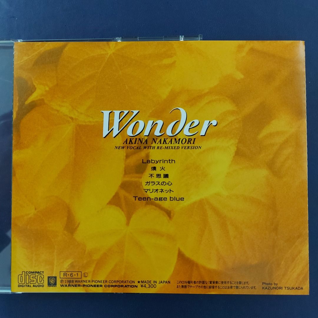 完全限定盤(24k GOLD金碟) 中森明菜akina nakamori - Wonder+REmix 精選CD (88年日本版, 側帶付,  無iFPi) 4300yen, 興趣及遊戲, 音樂、樂器& 配件, 音樂與媒體-
