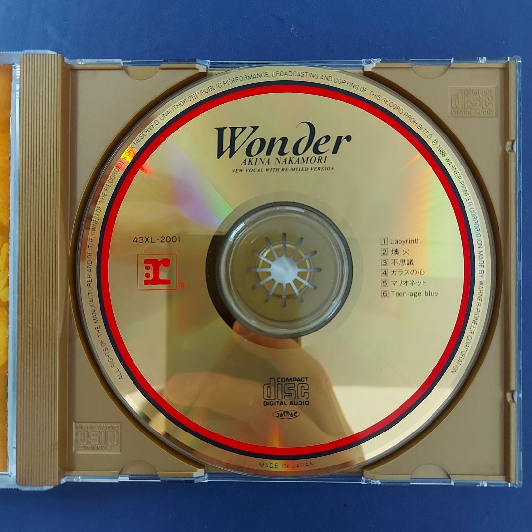 完全限定盤(24k GOLD金碟) 中森明菜akina nakamori - Wonder+REmix 精選CD (88年日本版, 側帶付,  無iFPi) 4300yen, 興趣及遊戲, 音樂、樂器& 配件, 音樂與媒體-
